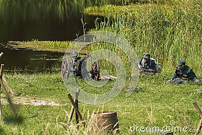 Gunners are preparing to shoot Editorial Stock Photo